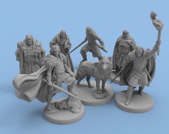Game of Thrones Night Watch Main Character Minis 12K 3D Printed Models GOT Miniature 25mm Base for Pathfinder Trpg Tabletop Game Accessories