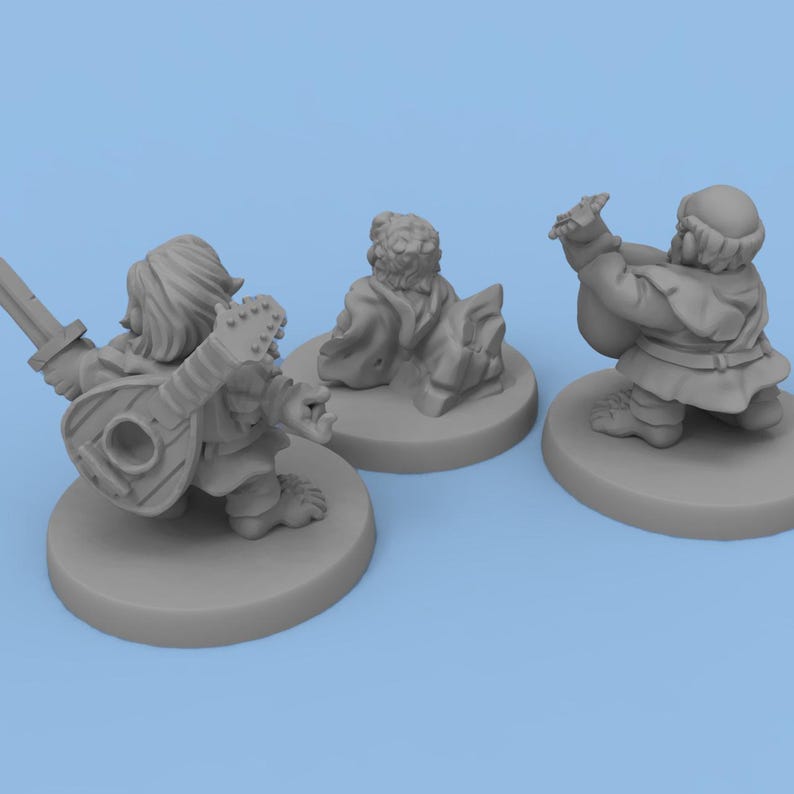 Dnd 3 Pcs Halfling Minis 12K 3D Printed Models Miniature 25mm Base for ...
