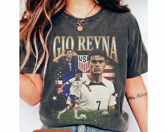 Gio Reyna Shirt , Gio Reyna USA Soccer 2026 Vintage 90s Styles T-Shirt
