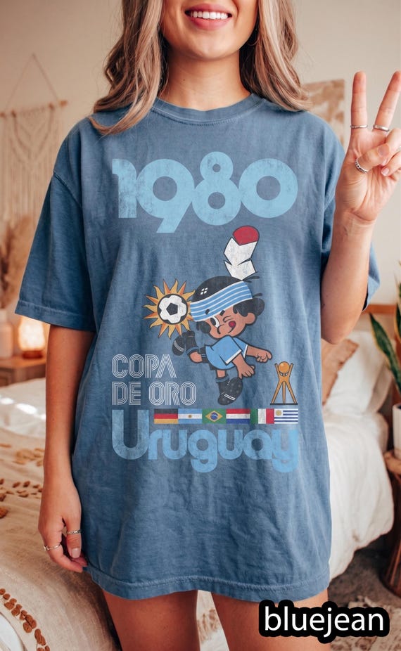 Uruguay 1980 Retro Tee , Uruguay Soccer Shirt , Uruguay  Flag Football Tee, Uruguay Women Tee