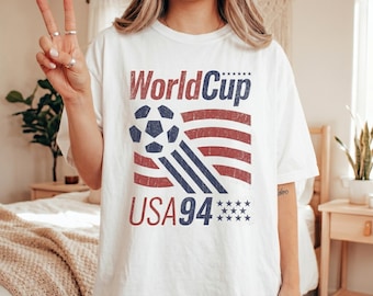 Adidas T-shirt World Cup 1994 USA Vintage Single Stitch Soccer