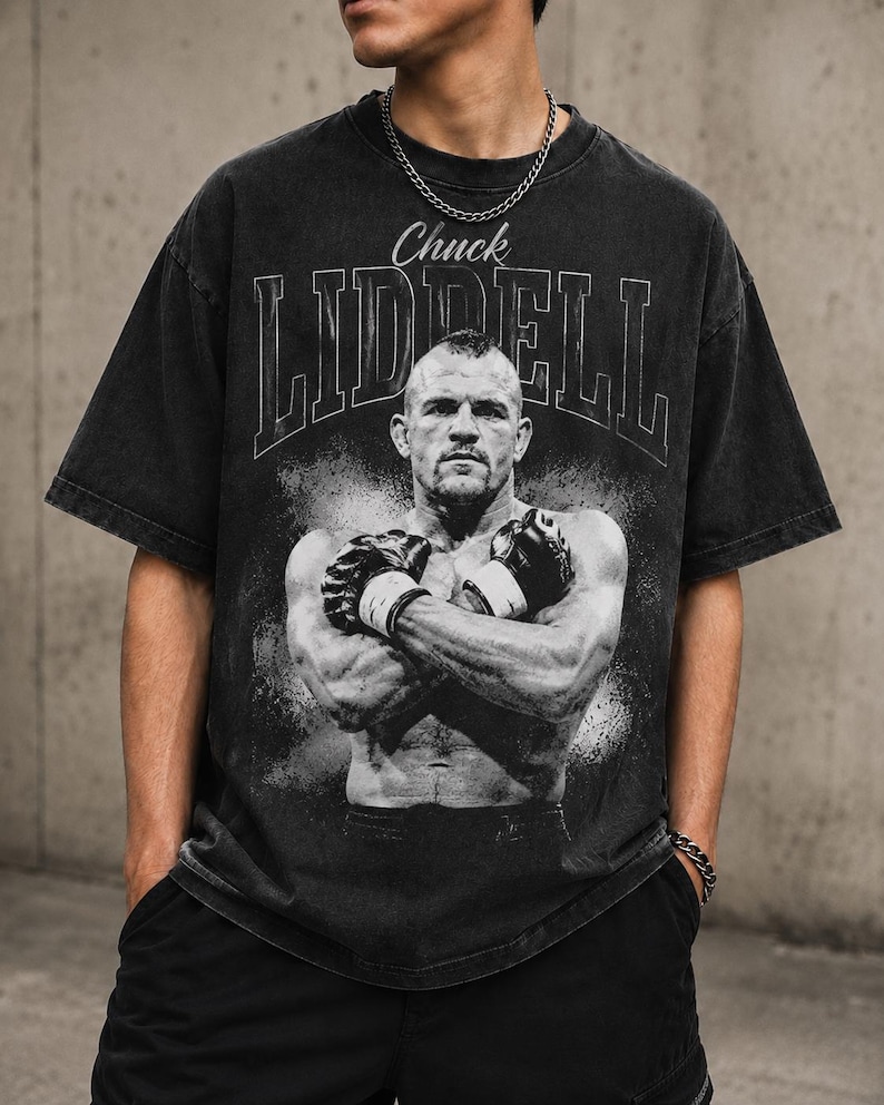 Boxing Card Font Vintage Chuck Liddell Graphic T-shirt, Retro MMA Fighter Tee, Boxing ...