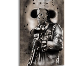 Friday 13th Jason Voorhees Horror Canvas Print – Halloween Wall Art Poster
