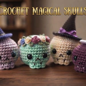 Crochet Skull Pattern, Amigurumi Skull Container, Mini Wizard Skull PDF, Halloween Crochet Tutorial, Spooky  Amigurumi PDF Pattern