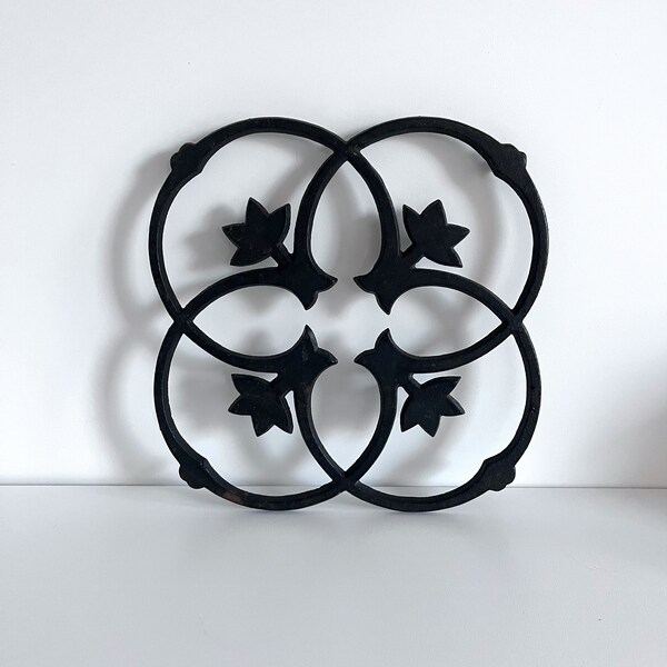 Dansk Clover Shape Black Cast Iron Trivet Gunnar Cyren