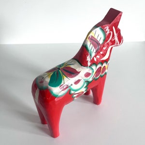 Scandinavian Red Wooden Dala Horse Sweden image 8