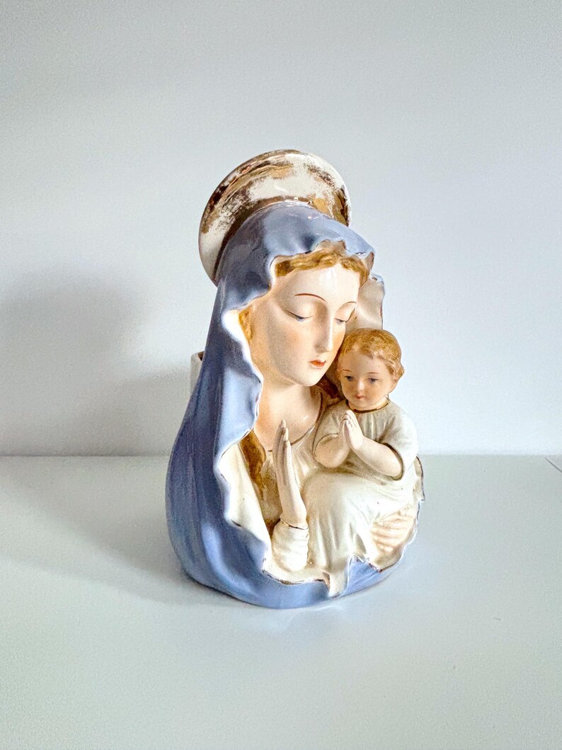 Madonna and Child Virgin Mary and Baby Jesus Ceramic Planter - Etsy