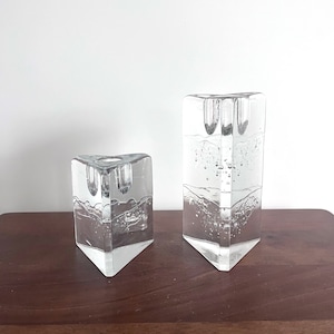 Iittala Finland Arkipelago Glass Icicle Candle Holders by Timo Sarpaneva