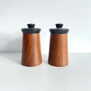 Mid Century Wooden Spice Jar