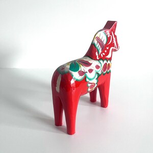 Scandinavian Red Wooden Dala Horse Sweden image 6