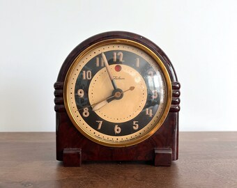 Vintage Telechron Butler or Sexton Electric Alarm Clock by Warren Telechron Co