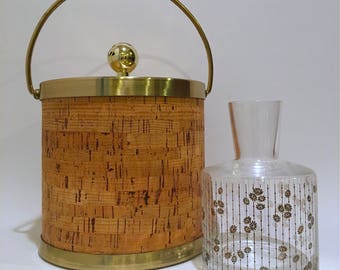 Mid Century Cork Ice Bucket
