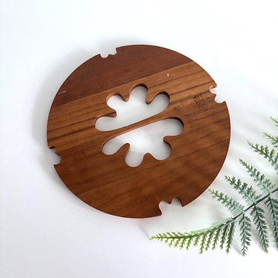 Dansk Designs Teak Wood Trivet Round Gourmet line by Gunnar Cyrén
