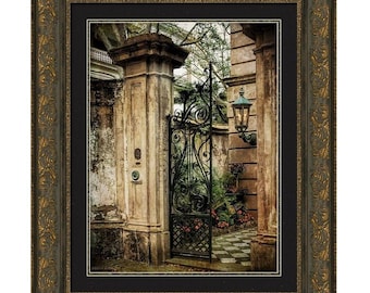 Charleston SC Photography Prints, Architecture Iron Gates Italian Renaissance Home, Charleston SC Photography Large Giclee Print or Canvas