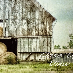 Rustic Gray Weathered Barn Bales of Hay, North Carolina Barn Fine Art Photography Print or Gallery Canvas Wrap Giclee image 2