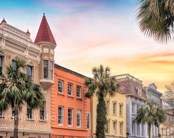 Charleston SC Photography Prints, Pastel Architecture Charleston SC Photography Large Giclee Print or Canvas