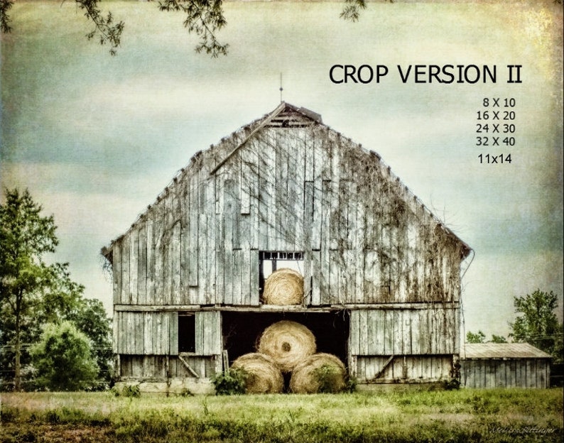 Rustic Gray Weathered Barn Bales of Hay, North Carolina Barn Fine Art Photography Print or Gallery Canvas Wrap Giclee image 5