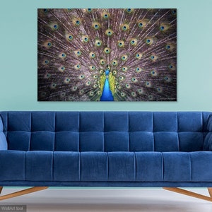 Peacock Bird Green Blue Wall Decor Print Fine Art Photography Giclee Print or Canvas image 6