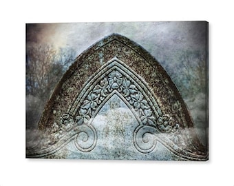 Victorian Cemetery Headstone Art: Spooky Gothic Graveyard Canvas or Fine Art Print
