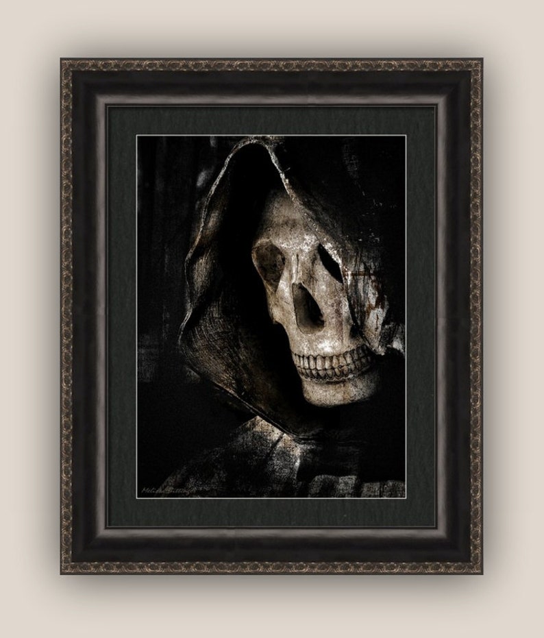 Grim Reaper Angel of Death Wall Art Photography Print or Canvas, Spooky Dark Goth Macabre Decor image 4