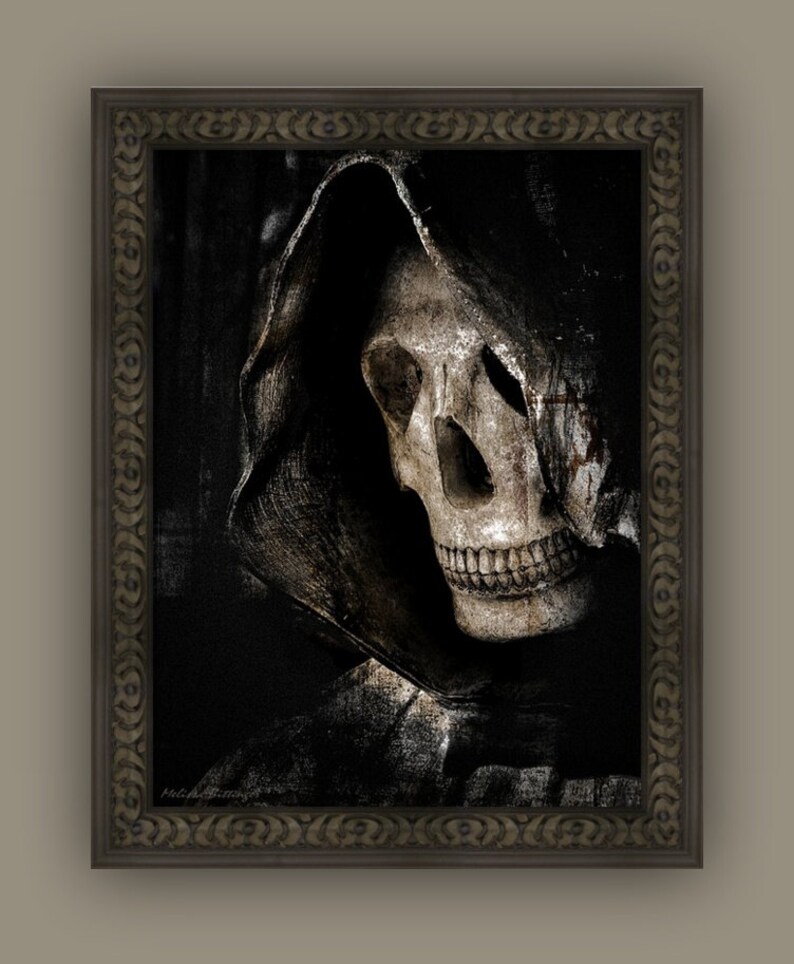 Grim Reaper Angel of Death Wall Art Photography Print or Canvas, Spooky Dark Goth Macabre Decor image 5