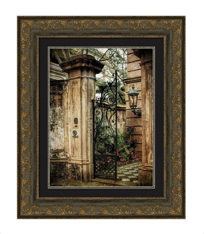 Charleston SC Photography Prints, Architecture Iron Gates Italian Renaissance Home, Charleston SC Photography Large Giclee Print or Canvas