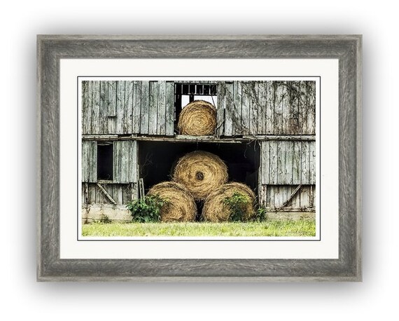 Hay Bales In Old Weathered Barn Gray Barn Photography Rustic Etsy