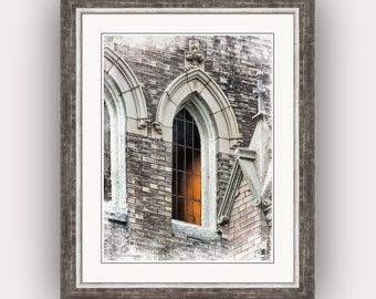 Gothic Church Window Architecture Century Old Historic Methodist Church Statesville North Carolina