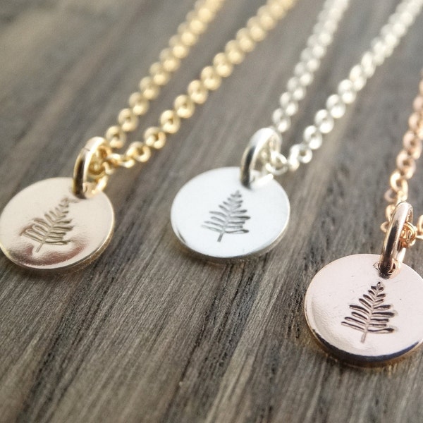 Silver Tree Necklace, Evergreen Tree Necklace, Tree Pendant Sterling Silver, Pine Necklace, Winter Tree Necklace, Rose Gold Necklace