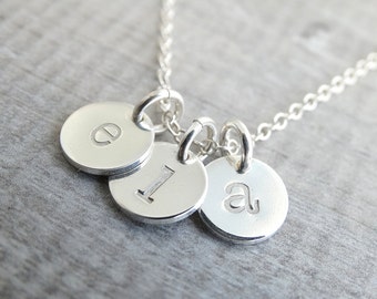 Personalized jewelry, Initial necklace Sterling silver, Initial Charm, Monogram Necklace, Letter charms