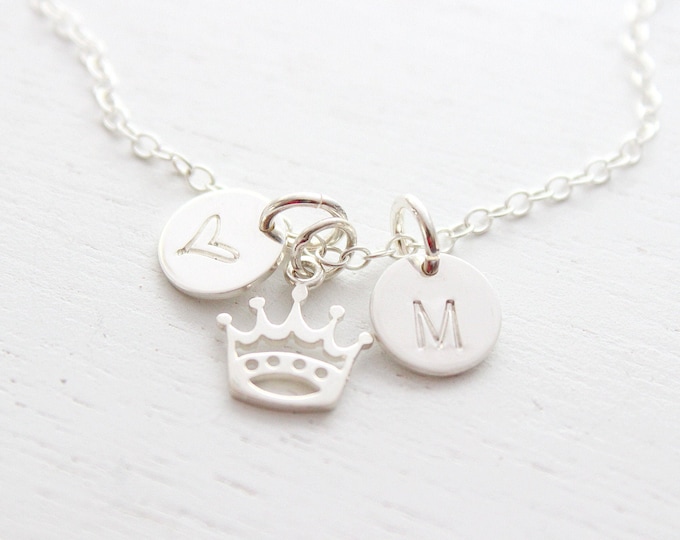 Crown Necklace silver, crown Jewelry, Princess Crown Necklace, Queen Necklace for woman, Gift For Her Necklace, Gift for teen