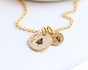 Pinetree necklace for women gold necklace, Forest necklace, Christmas tree charm necklace boho necklace Gift for her