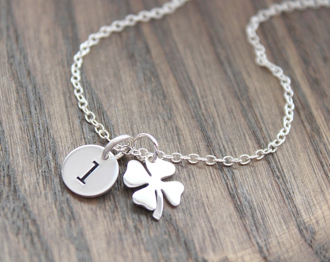 Four Leaf Clover Necklace • Silver Clover Pendant Necklace • Dainty Clover Charm Necklace • Irish Shamrock Necklace • Good Luck Charm