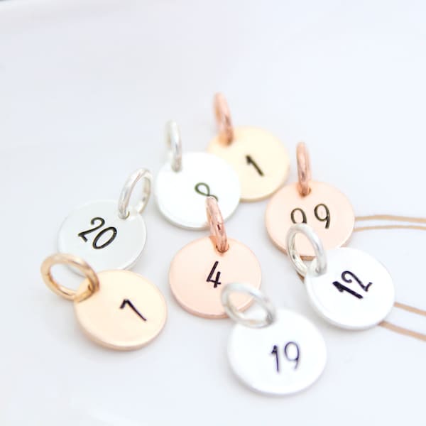 Number charm , 2 digits number charm , Team Number , Personalized Jewelry , add Necklace with Number , Lucky Number Date Necklace