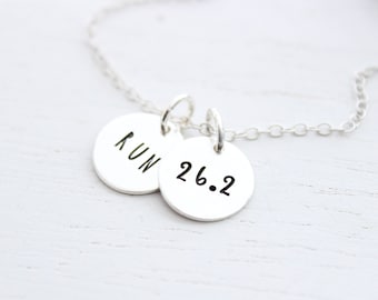 Marathon Necklace, Marathon running gift, Marathon gift or Marathon Necklace, 26.2 miles, Running necklace