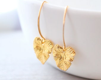 Leaf Earrings gold , fall leaves earrings, Antherium Leaves Earrings, Everyday Earrings