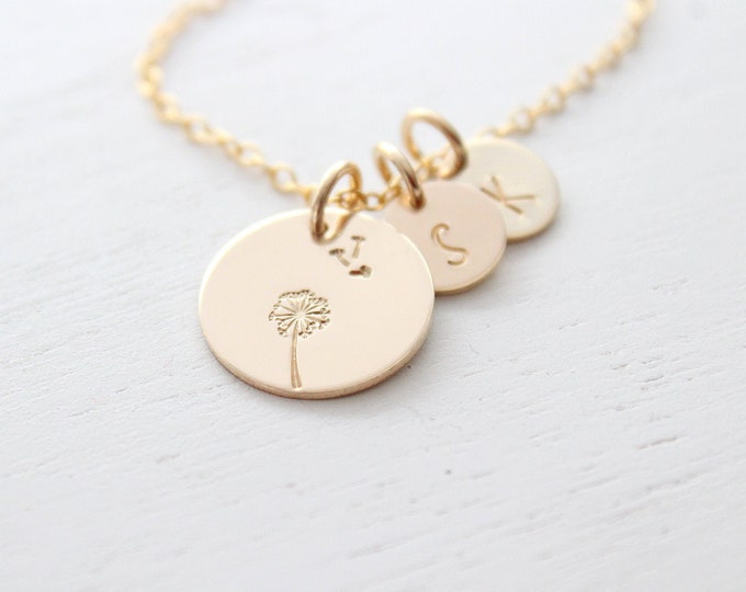 Dandelion Necklace for Women, 14k Gold Filled, Mother Daughter Necklace, Best Friend Gift, Gift for Her, Make A Wish