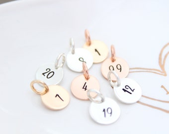 Number charm , 2 digits number charm , Team Number , Personalized Jewelry , add Necklace with Number , Lucky Number Date Necklace