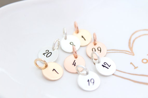 Number Necklace , 2 digits number charm , Team Number , Personalized Jewelry , Necklace with Number , Lucky Number Date Necklace