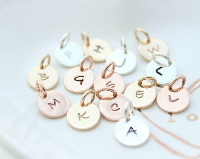 Sterling silver Initial letter Charm, Initial pendant, Personalized jewelry, Rose gold initial charm, Add on charm Uppercase BR