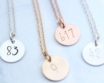 Number pendant Necklace, jersey number necklace, silver number necklace, baseball number necklace, number pendant necklace,number charm