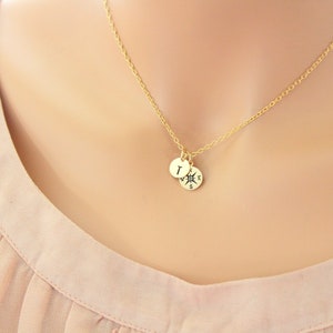 Graduation gift for her gold compass necklace high school image 9