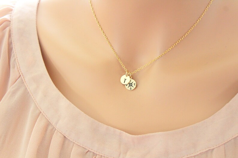 Graduation gift for her gold compass necklace high school image 9
