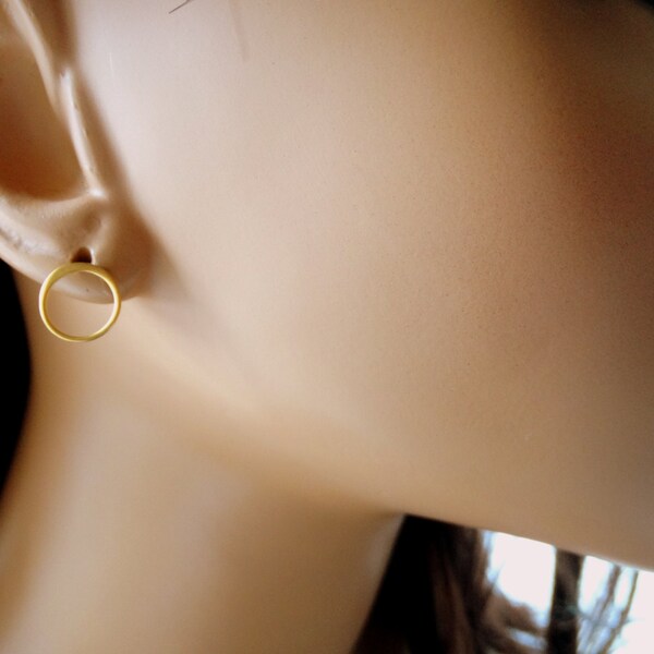 Round earrings Circle stud earrings Hoop earrings open image 3