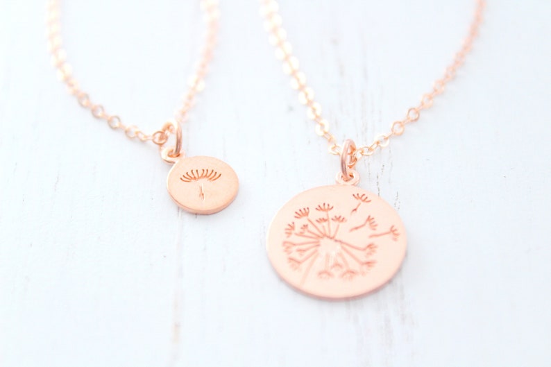 mother daughter dandelion necklace