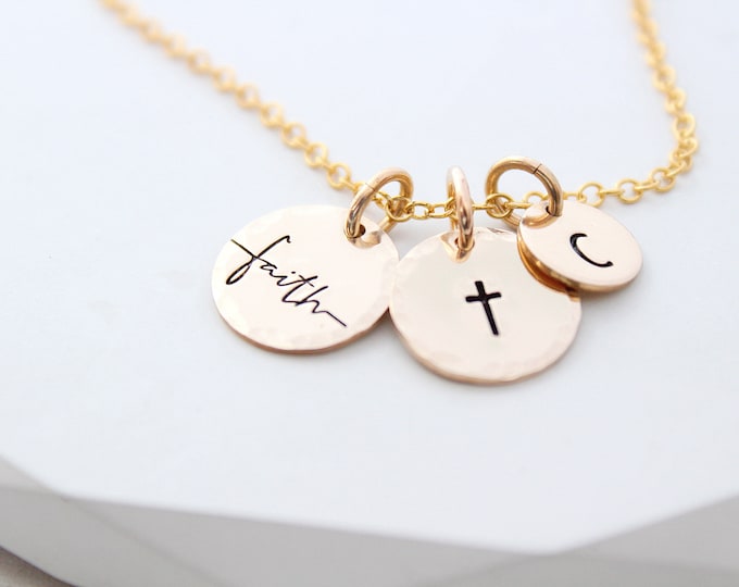Faith necklace for women, cross necklace gold, faith necklace, religious jewelry for women, christian jewelry
