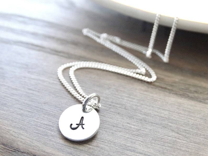 Personalized jewelry, Initial Necklace Sterling Silver, monogram necklace ,silver initial, Letter Necklace Alphabet Charm Necklace image 2