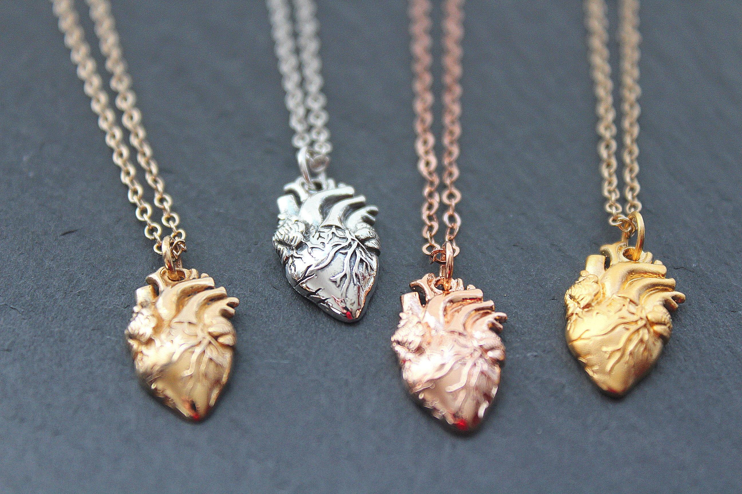 Rose gold discount anatomical heart necklace