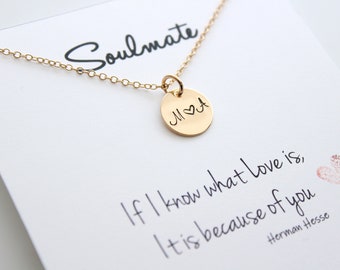 Couples Necklace Initial necklace, Heart necklace, Engraved necklace, personalized, custom necklace, friendship necklace, Christmas gift