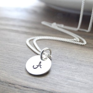 Personalized jewelry, Initial Necklace Sterling Silver, monogram necklace ,silver initial, Letter Necklace Alphabet Charm Necklace image 1